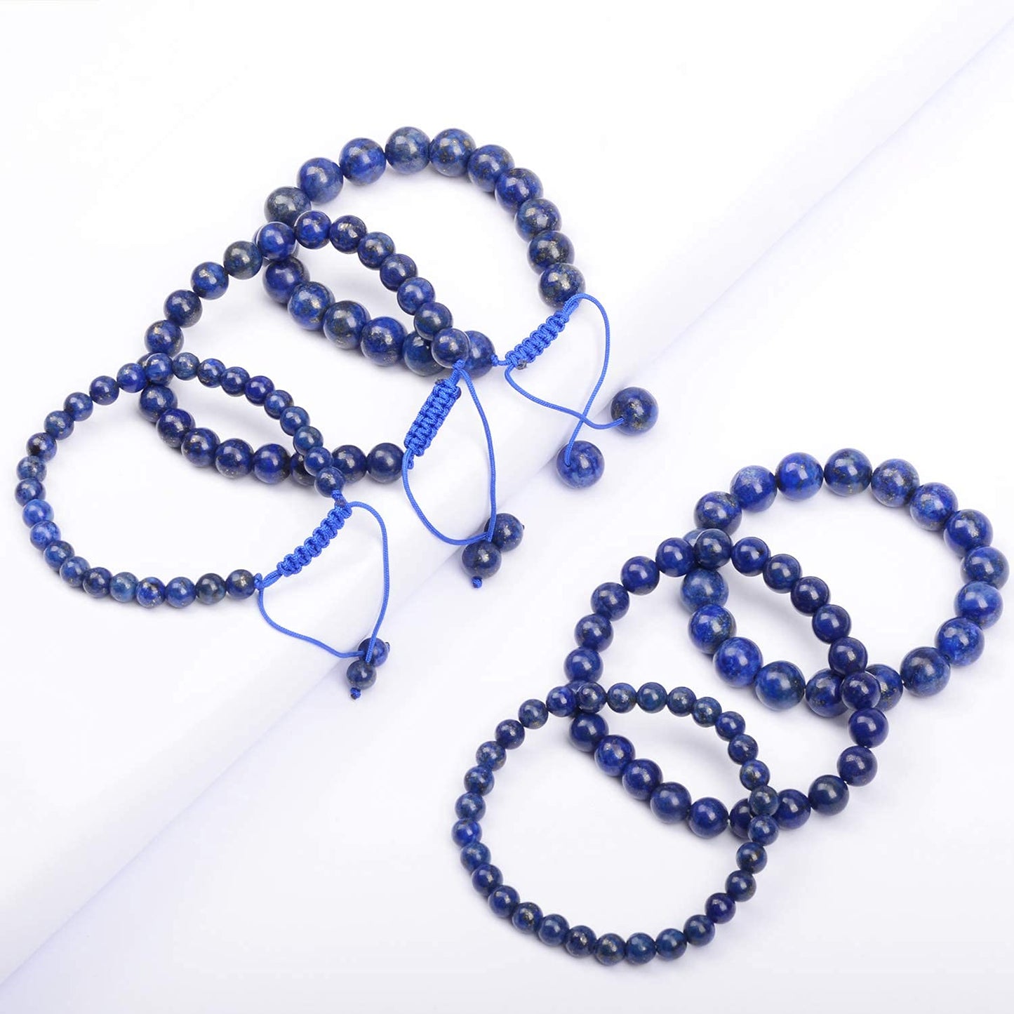 AD Beads Natural Gemstone Round Loose Beads 15" for Bracelet Necklace Earrings Jwelery Making Crafts DIY (4mm, Blue Lapis)