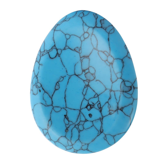 Artistone Turquoise Crystal Chakra Thumb Worry Stone Teardrop Reiki Healing Stone Pocket Palm Stones for Anxiety Stress Relief Meditation