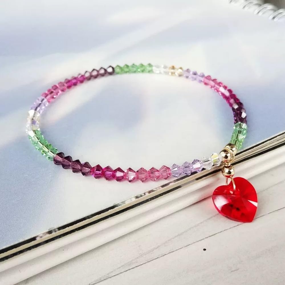 Pinhoollgo 200pcs 6mm Bicone Crystal Glass Beads Faceted Bicone Crystal Beads Bulk Glass Spacer Beads for Bracelets Necklace Pendants Earrings DIY Jewelry Craft Making(Orange AB)