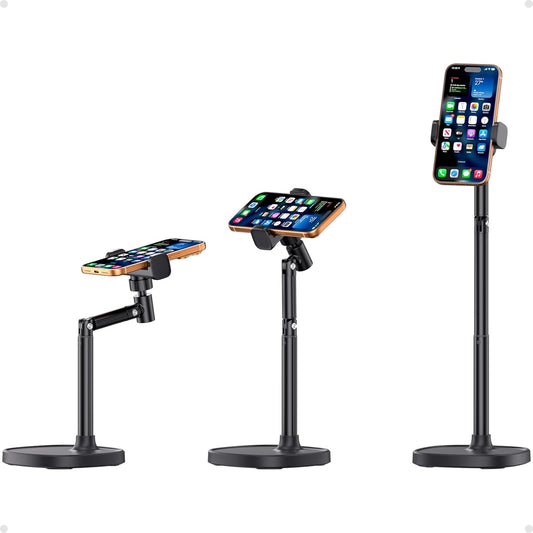Bygital7 17/16/15 Cell Phone Stand for Desk, Adjustable Angles & Height, Aluminum Phone Holder for iPhone Pro Max Plus