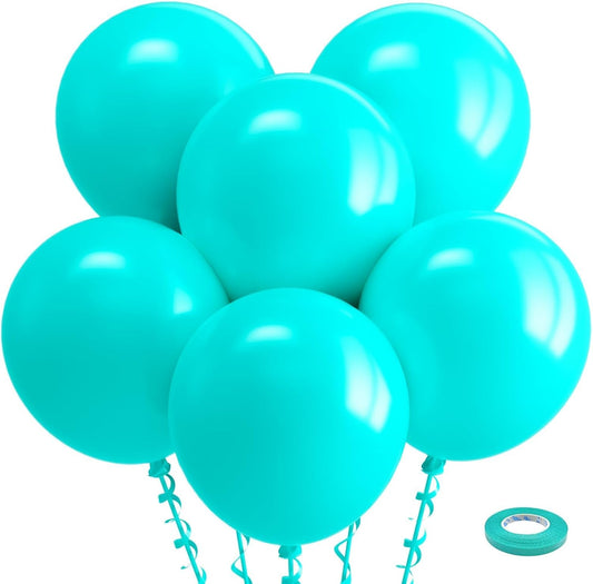 Bezente Teal Balloons 18 Inch | 30 Pack Large Turquoise Latex Balloons for Weddings & Parties