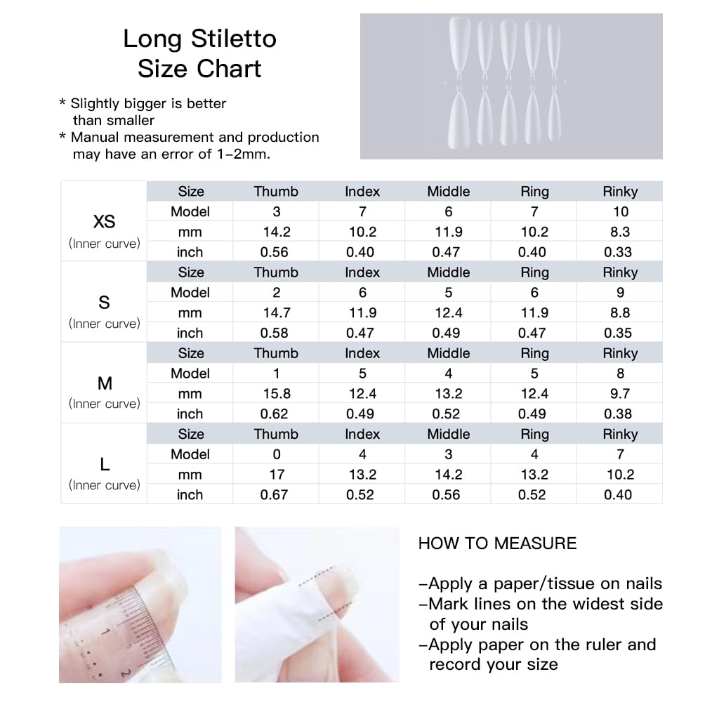 [GLORS] Luxury Press-On Nails, Nude False Nails with Rhinestones and Pearl Chain in Long Stiletto, 10 Pieces (S, LS)