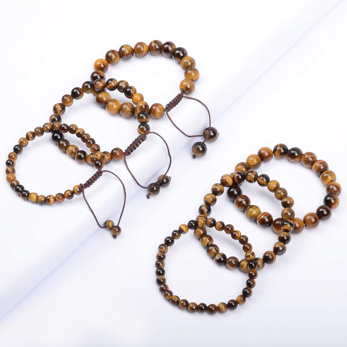 AD Beads Natural Gemstone Round Loose Beads 15" for Bracelet Necklace Earrings Jwelery Making Crafts DIY (10mm, Yellow Tiger Eye)