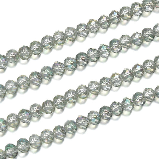 1000pcs Czech Faceted Rondelle Crystal Glass Loose Beads 6mm Spacer Bulk Light Green Shimmer for DIY Craft Jewelry Making CCR640