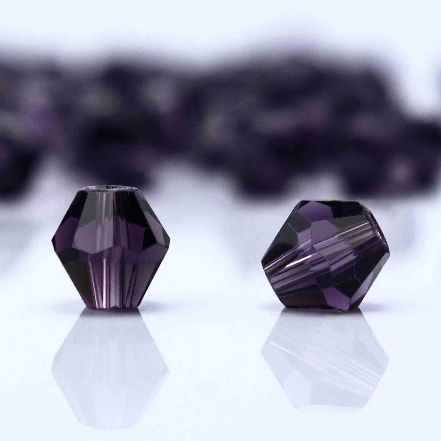 Dowarm 1000PCS 4MM Bicone Beads 4mm, Crystal Glass Beads for Jewelry Making, Craft, DIY Bracelet, Necklace, Dolls (Purple/Tanzanite/Violet)