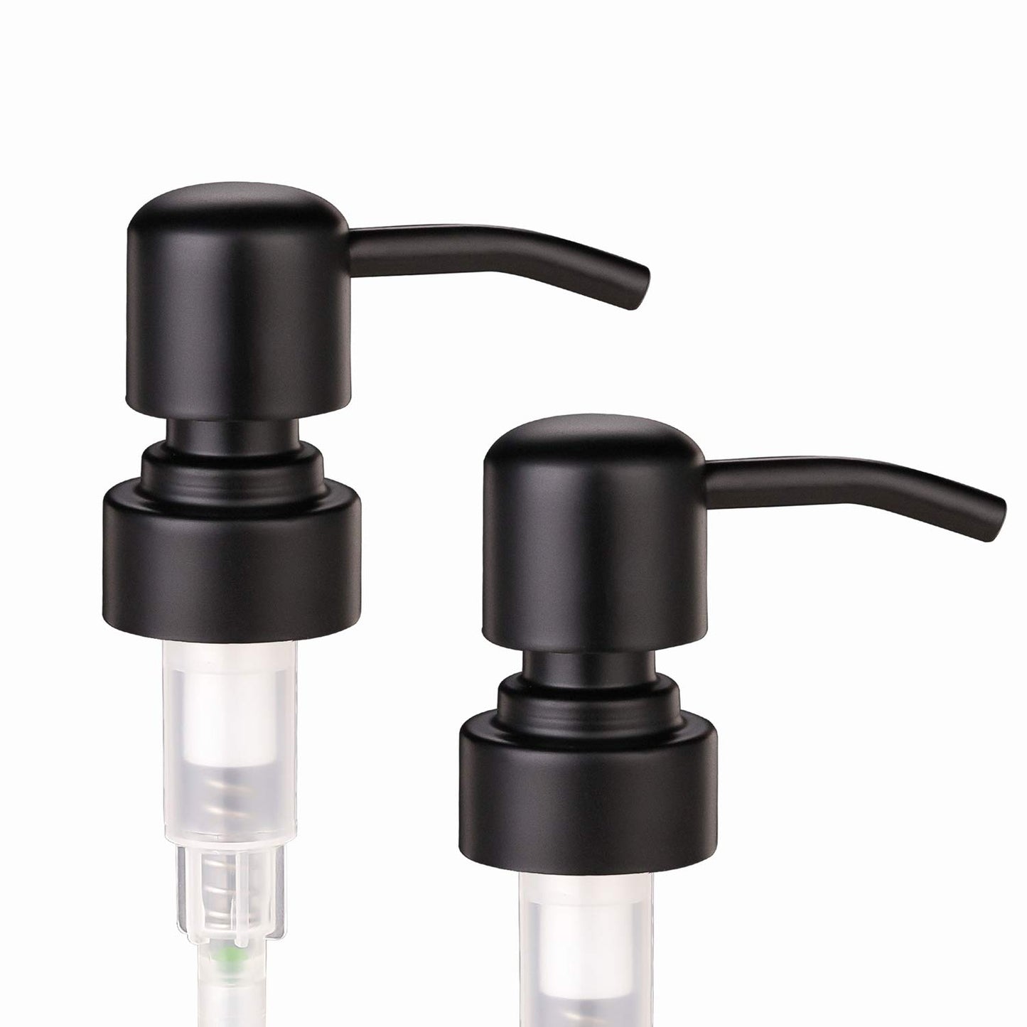 2 Pack Thick Amber Glass Pint Jar Soap Dispenser with Matte Black Stainless Steel Pump, 16ounce Boston Round Bottles Dispenser with Rustproof Pump for Essential Oil, Lotion Soap