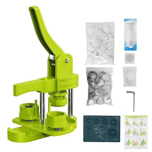 JINFEIDIAN 25mm 1-Inch Button Maker Machine Kit with 200Pcs Supplies, Manual Press for DIY Pin Badges, Ideal Kids Gift & Craft Projects