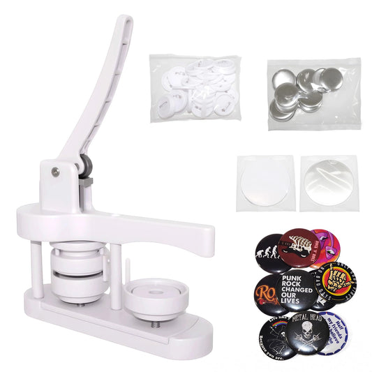Button Maker Machine 58mm (2.25 in) Badge Button Pin Maker Machine Installation Free with 50 Sets Supplies