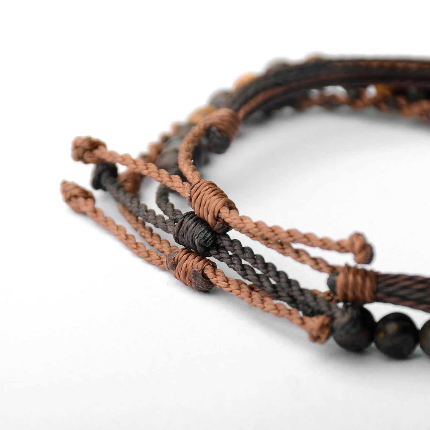 Handmade Natural Stone Beaded Healing Bracelet Gift for Men Adjustable Rope String Bracelet (tiger-eye, Adjustable)