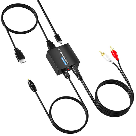 192 3.5mm HDMI ARC Audio Extractor KHz ARC Audio Adapter with SPDIF + AUX RCA Audio Output HDMI ARC to Optical Audio
