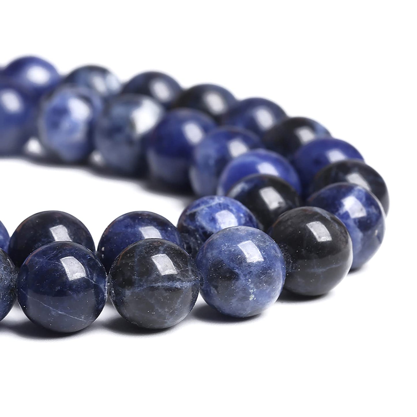 12MM 30PCS Natural Stone Deep Blue Sodalite Loose Beads for Jewelry Making DIY Bracelet Necklace