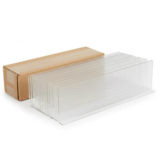 Shelf Dividers, 50 Pack, 3" x 17-9/16", Retail Shelf Organization, Product Separators, Clip Strip