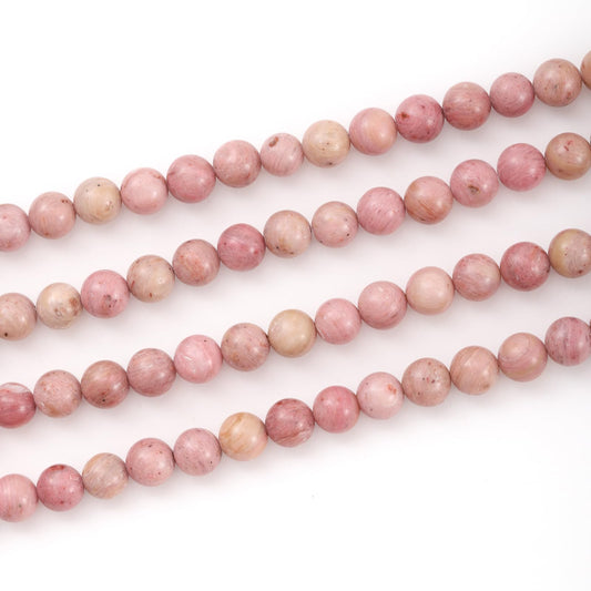 10mm 38pcs DIY Natural Rhodochrosite Stone Beads Round Healing Crystal Gemstone Loose Beads for Jewelry Making Handmade Bracelet Necklace