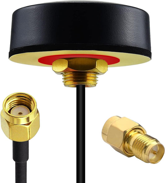 YOTENKO 2.4G 5.8 5dBi 5ft WiFi Puck Antenna Dual Band GHz, Omni-Directional Mini Screw Mount RP-SMA Male Antenna Cable