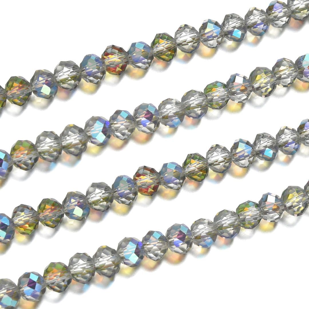 1000pcs Czech Faceted Rondelle Crystal Glass Loose Beads 6mm Spacer Bulk Green Red Shimmer for DIY Craft Jewelry Making CCR637