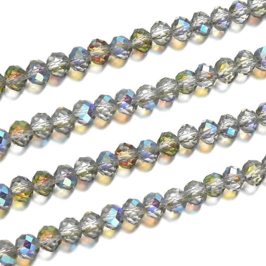 1000pcs Czech Faceted Rondelle Crystal Glass Loose Beads 6mm Spacer Bulk Green Red Shimmer for DIY Craft Jewelry Making CCR637