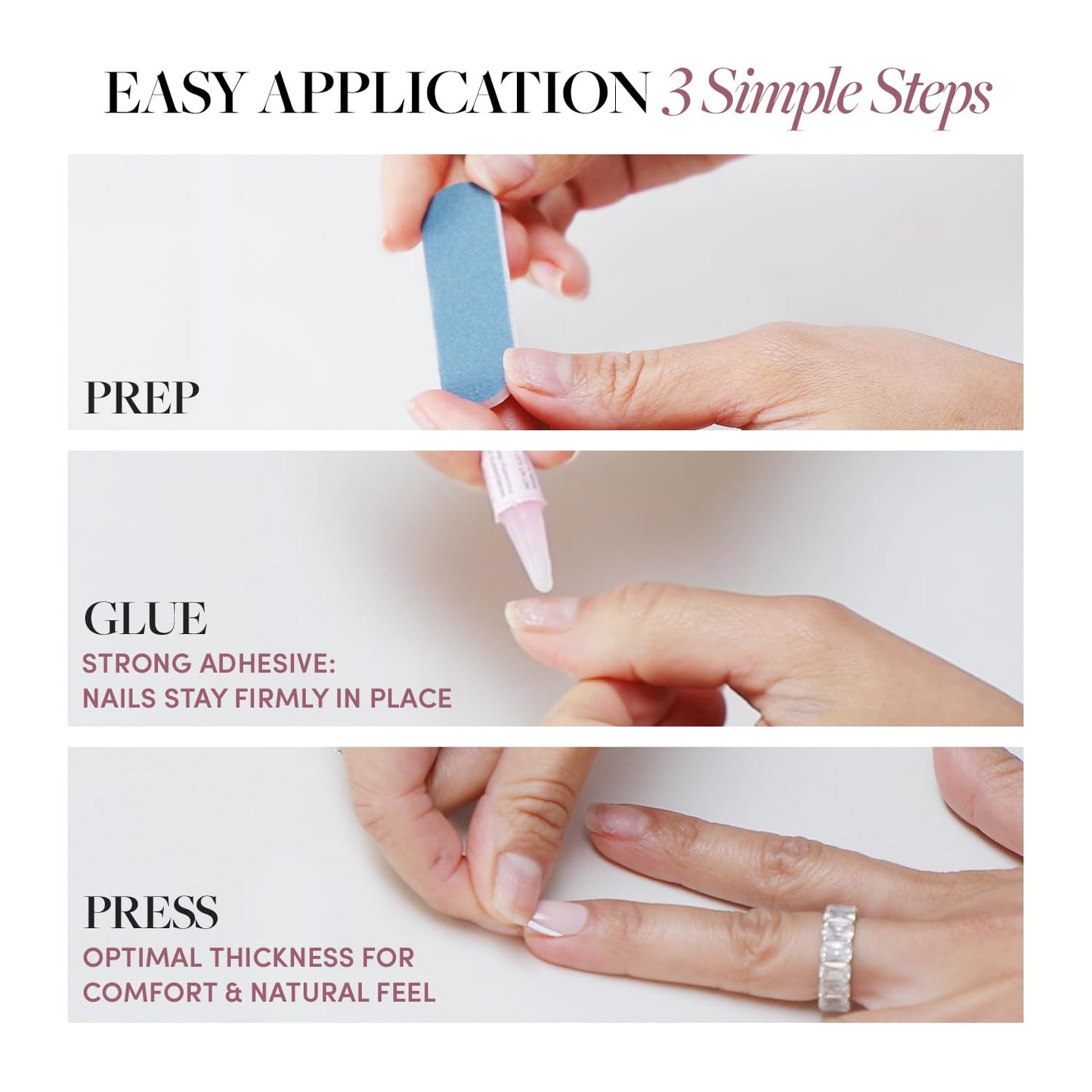Glamnetic Press On Nails – Cocoa & Kisses | Short Oval Fake Nails in Nude Base with Festive Winter Graphics, Glossy Finish, Salon Quality Holiday Nails | 15 Sizes, 30 Nail Kit with Glue