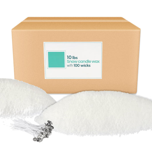 pliadvbu 10 lb Wax Sand DIY Pearl Candle Kit, 100 Wicks, Natural Pearl Wax, Reusable, Unscented Powder for Making, Weddings and Parties
