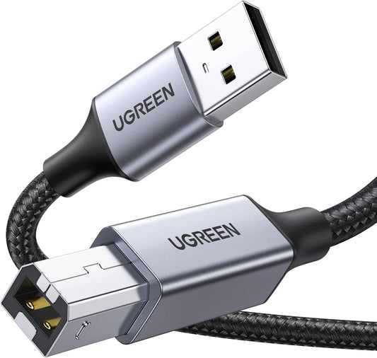 10 UGREEN Printer Cable, FT USB A to B, Nylon Braided USB B Scanner Cord Compatible with Epson, Canon, HP, Brother