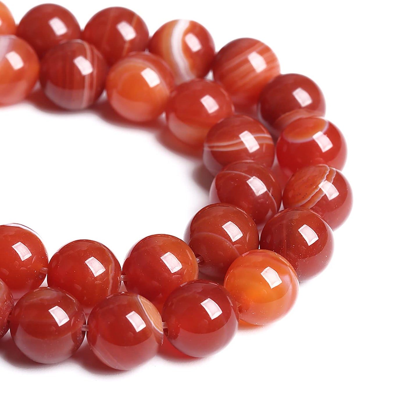 10MM 37PCS Natural Stone Red Agate Onyx Loose Beads for Jewelry Making DIY Bracelet Necklace