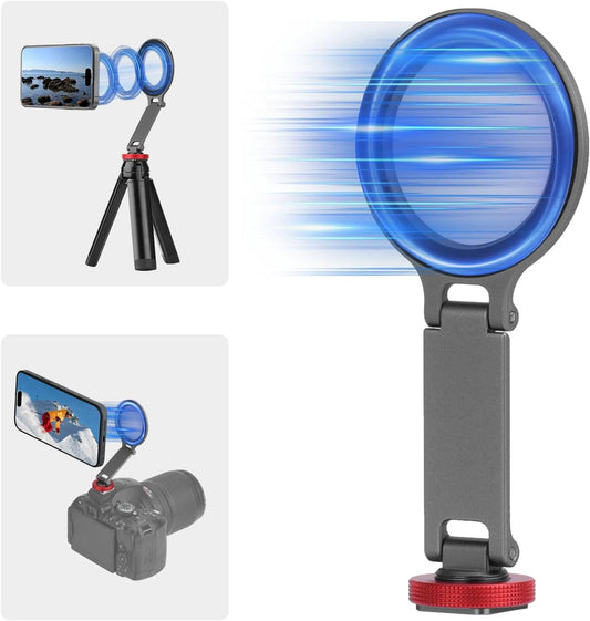 BRDRC 1/4" Cold Shoe Phone Mount Holder, Tripod Mount for iPhone Magsafe Magnetic Hot Shoe Camera Adapter with Screw
