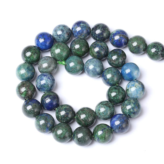 10MM 38PCS Natural Stone Lapis Chrysocolla Loose Beads for Jewelry Making DIY Bracelet