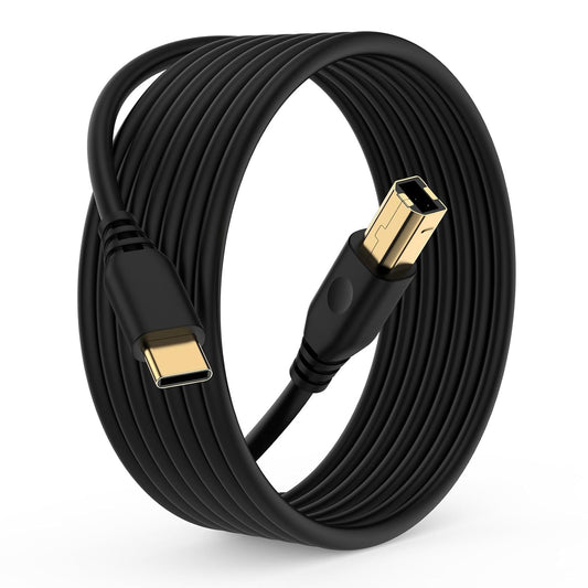 10ft, 2.0 3/4 10 USB C Printer Cable High-Speed USB C to USB B Cord for MacBook Pro/Air, Thunderbolt Laptop to HP