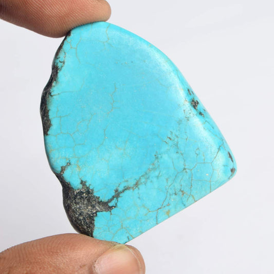 Genuine Rough Blue Turquoise Slab 105.00 Ct Natural Uncut Rough Certified Raw Rare Turquoise Crystal Stone