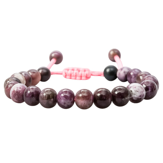 Amazing Gemstone Eudialyte Bracelet, Gifts For Men & Women - Protection Healing Crystal Bracelet - 8mm Gemstone Beaded Adjustable Bracelet, Pulseras Para Hombres Mujer Stocking Stuffers
