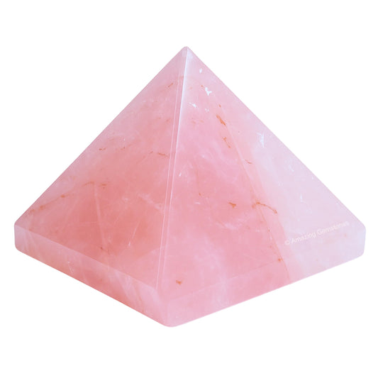 Amazing Gemstone Star Rose Quartz Pyramid Crystal Healing Stones - 2" Great Pyramid Figurine of Natural Stone Pyramid for Meditation, Reiki, Chakra Balancing and Crystal Pyramids Grid