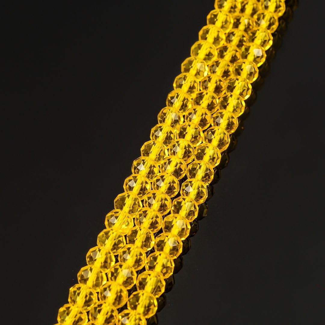 1000pcs Czech Faceted Rondelle Crystal Glass Loose Beads 6mm Spacer Bulk Light Topaz for DIY Craft Jewelry Making CCR609