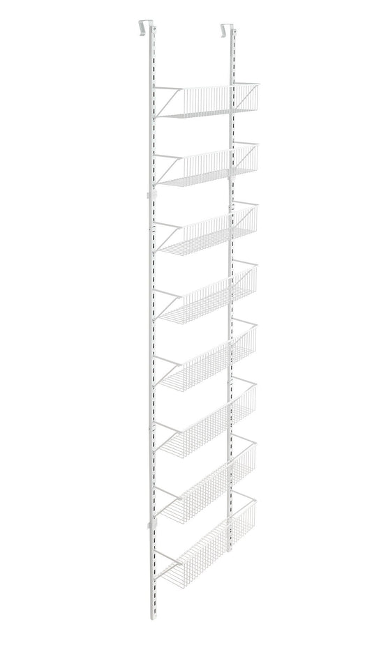 ClosetMaid 97535 Wall or Door Adjustable (8) Basket Organizer, 6.614-Inch D x 77.165-Inch H x 17.992-Inch W, White