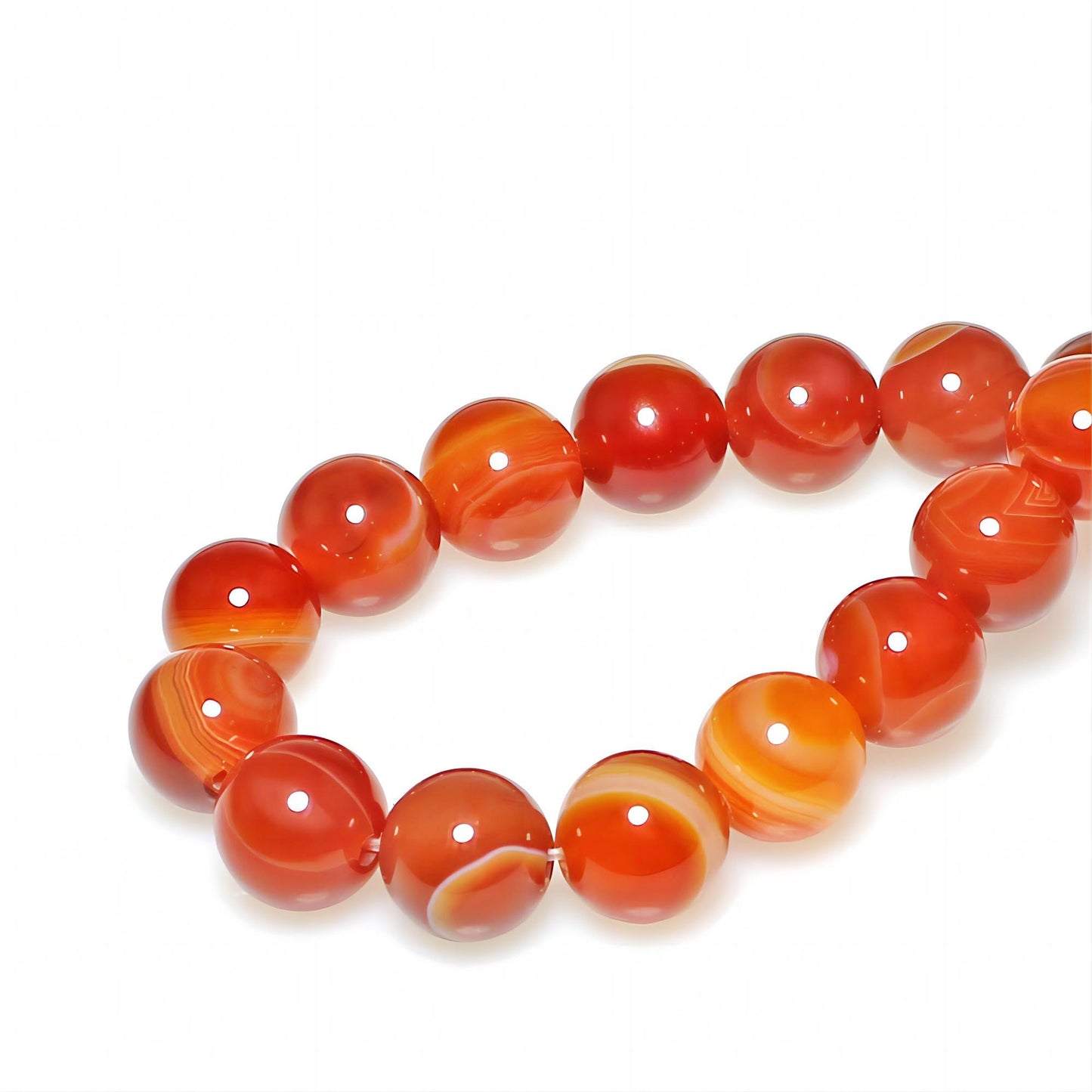 MJDCB Natural Red Striped Agate Beads Round Loose Beads for Jewelry Making DIY Bracelet Necklace (8mm)
