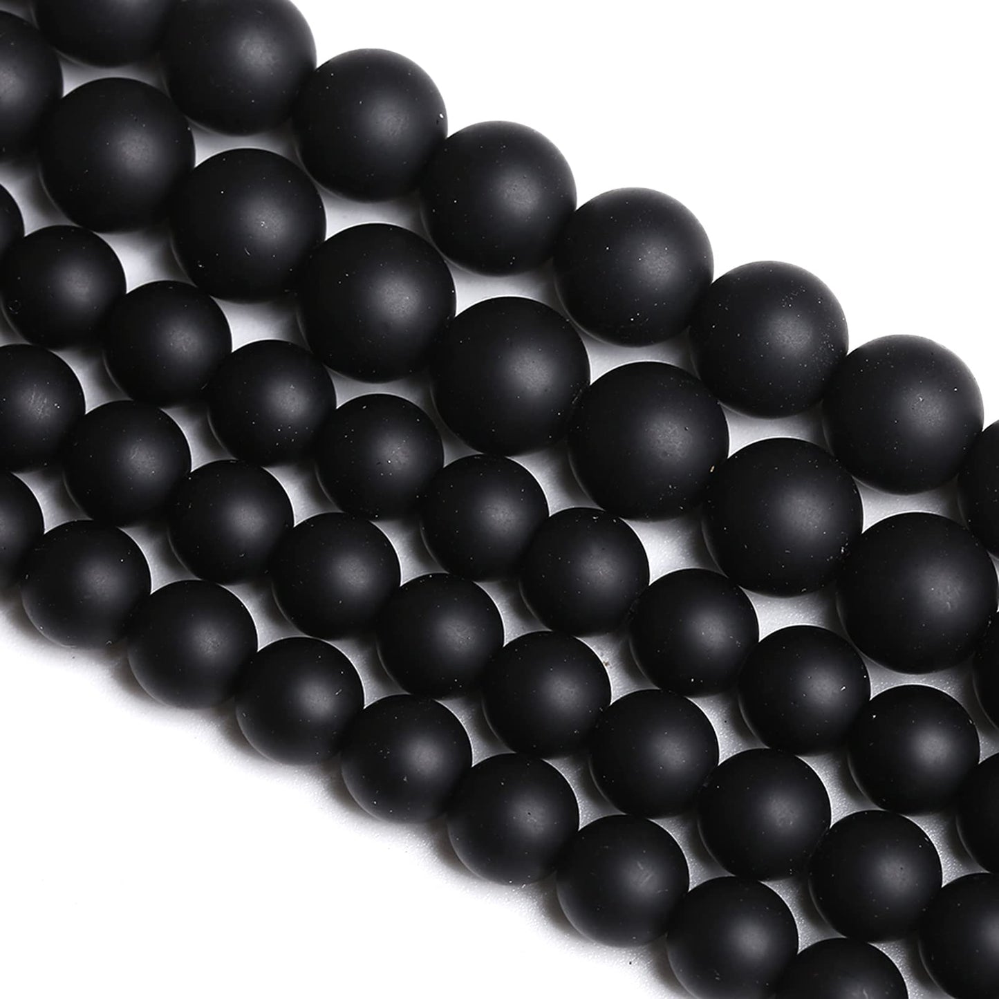 10MM 38PCS Natural Stone Matte Black Agate Loose Beads for Jewelry Making DIY Bracelet Necklace