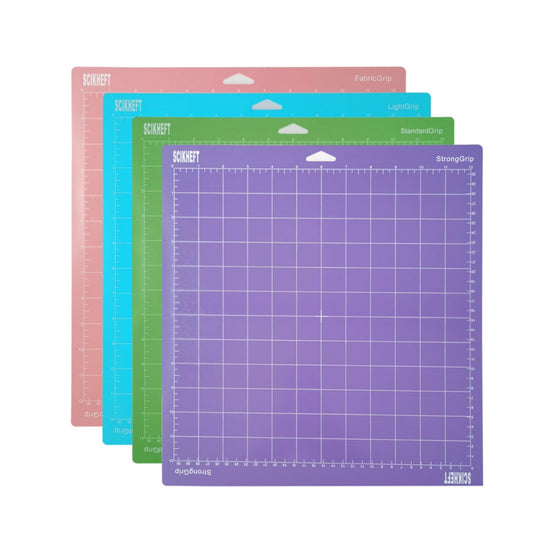 12x12 Inch Cutting Mats for Cricut Maker 4/Explore 4/Maker 3/Explore 3/Explore Air 2 Adhesive Sticky Non-Slip Durable Mat Cut Mats Replacement Accessories (Green+Purple+Pink+Blue)