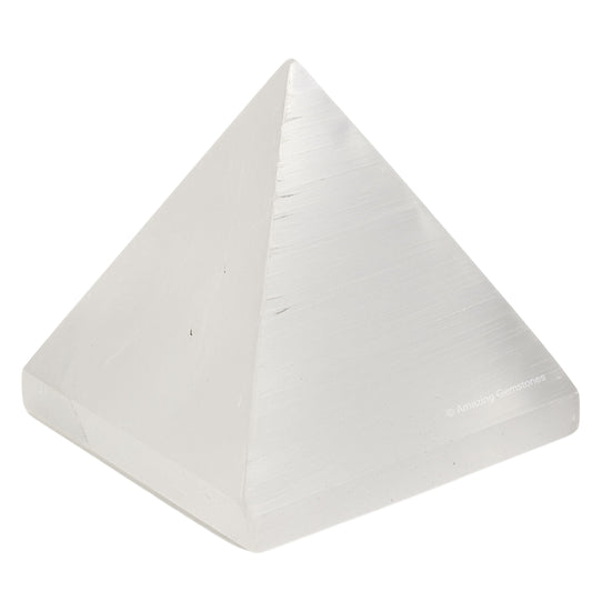 Amazing Gemstone Selenite Pyramid Crystal Healing Stones - 1.5" Great Pyramid Figurine of Natural Stone Pyramid for Meditation, Reiki, Chakra Balancing and Crystal Pyramids Grid