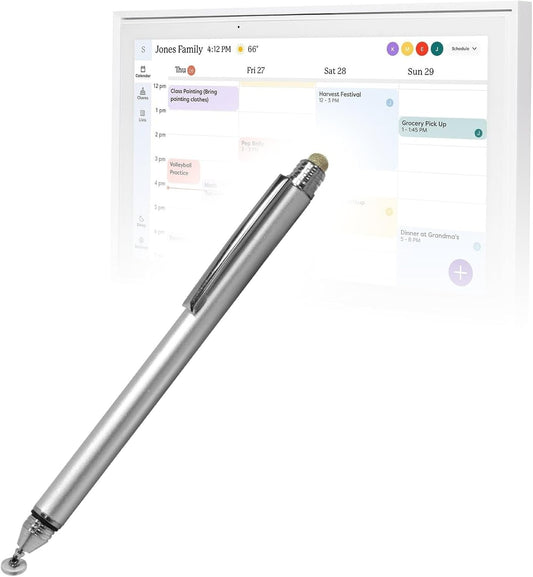 BoxWave (15 inch) Stylus Pen Compatible with Skylight Calendar - DualTip Capacitive Stylus, Fiber Tip Disc Tip