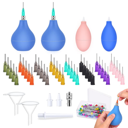 127Pcs Pottery Clay Tools Supplies, Ceramic Precision Applicator, Precision Tip Applicator for Pottery, Ceramic Glaze Extrusion Bottle for Pottery Clay Art Decorating Kit (5 Pieces of Each 8 Sizes)
