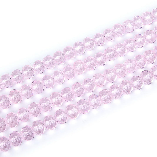 1000pcs Czech Faceted Rondelle Crystal Glass Loose Beads 6mm Spacer Bulk Light Rose Pink for DIY Craft Jewelry Making CCR603