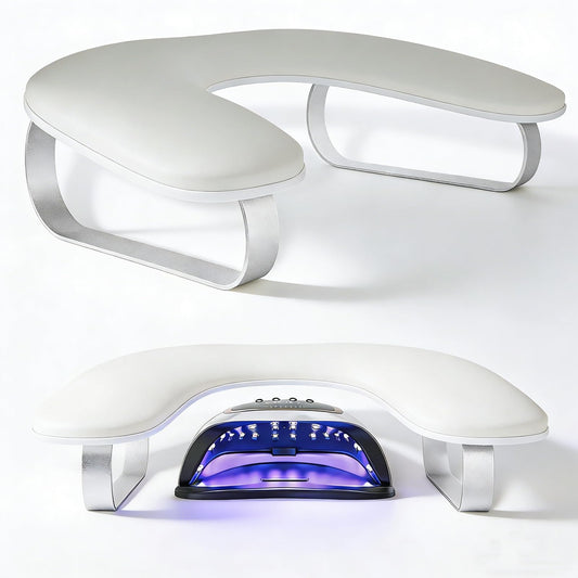 Arm Rest for Nails Tech 10° Inclined, U-Shaped Nail Hand Rest Manicure Arm Rest Stand with Silver Aluminum Alloy Holder Non-slip