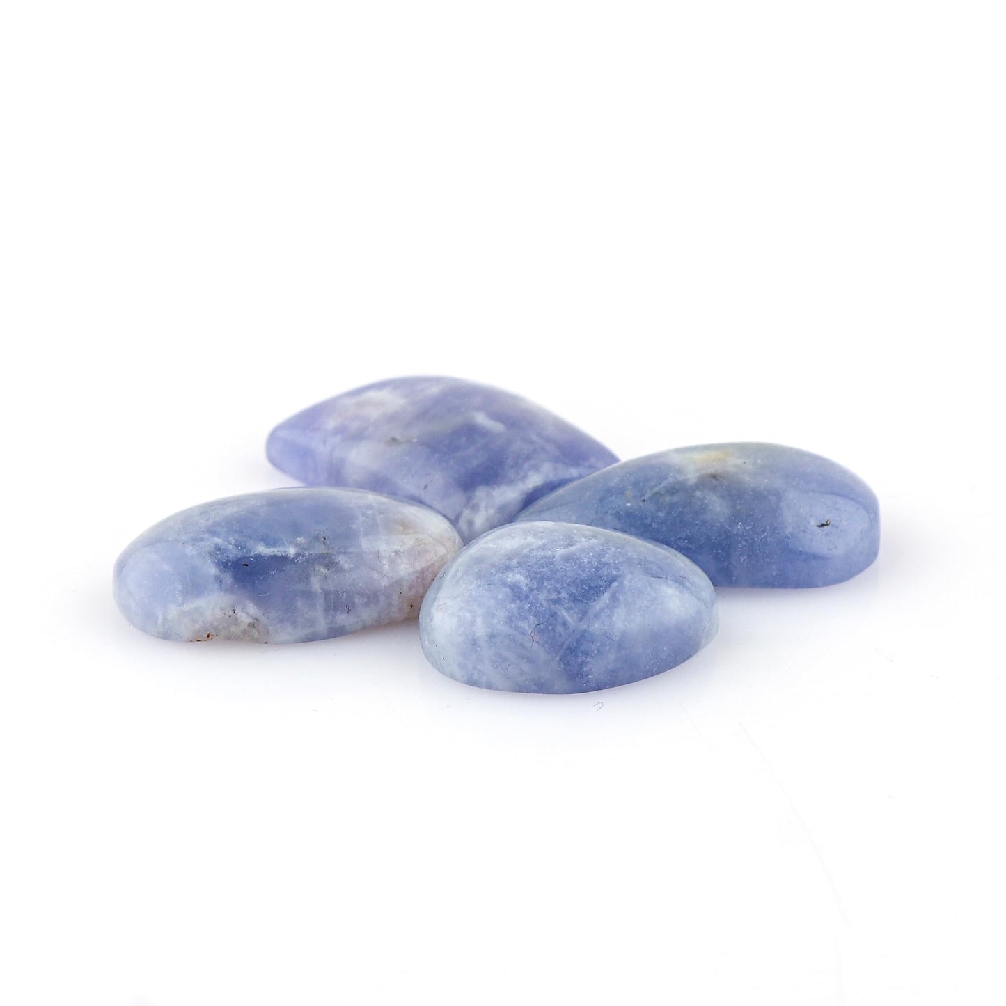 CRYSTALIS 4pcs Natural Purple Hackmanite, UV Reactive, Loose Gemstone, Wholesale Bulk Cabochons, Jewelry Making Supply, Chakra Healing Polished Stones, Wire Wrapping, DIY, Gem Collection, 14-18mm