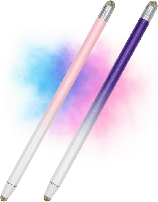 Brvlsoc 2-Pack High-Sensitivity Stylus Pens for Touchscreens Precision Dual-Tip Pens for iPad, iPhone, Android