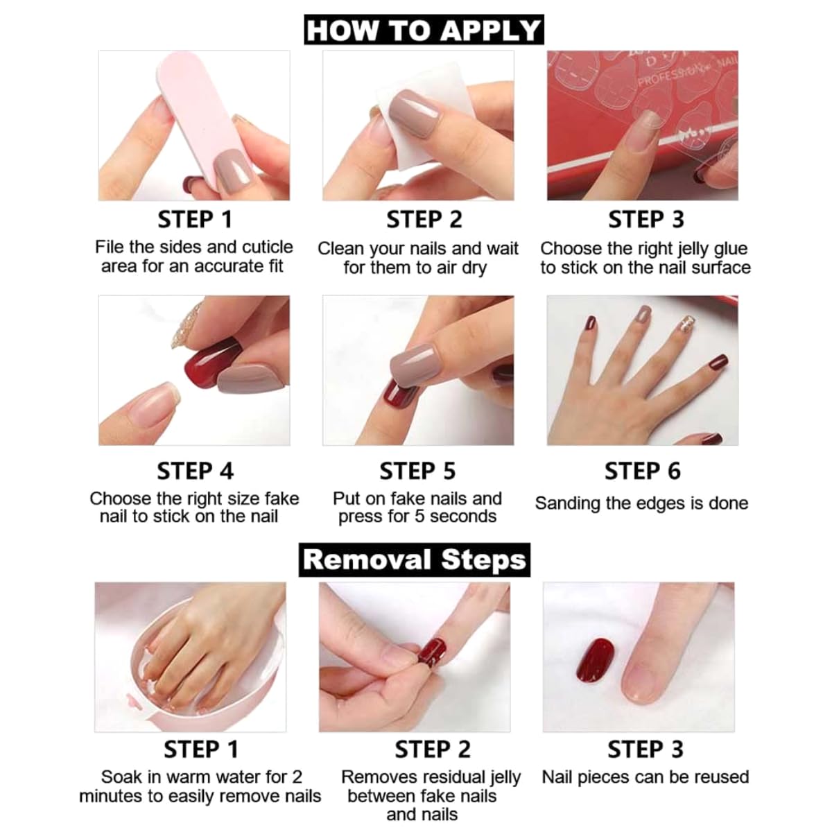 Pink Press on Nails Short Square Fake Nails Solid Color False Nails Press ons Acrylic Nails Glossy Glue on Nails Stick on Nails for Women and Girls