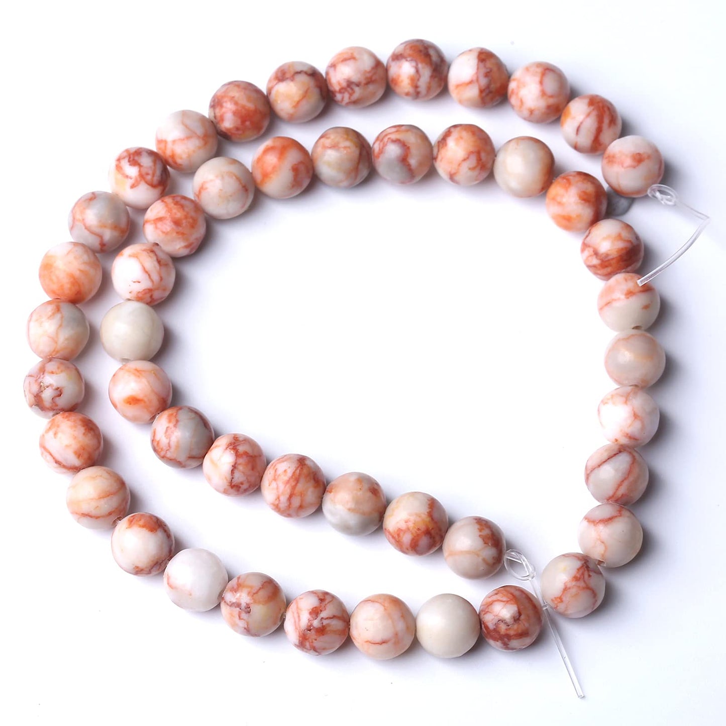 10MM 38PCS Natural Stone Red Network Jasper Loose Beads for Jewelry Making DIY Bracelet