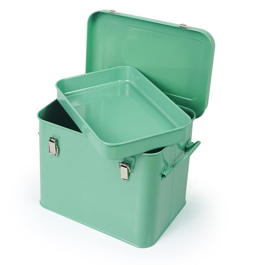 Luwint Seed Storage Organizer, Metal Saving Box Container with Removable Tray, Small Storage Box with Lid for Seeds, Keepsakes, Mini Tools