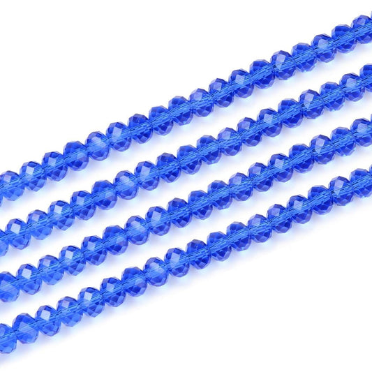 1000pcs Czech Faceted Rondelle Crystal Glass Loose Beads 6mm Spacer Bulk Sapphire Blue for DIY Craft Jewelry Making CCR613