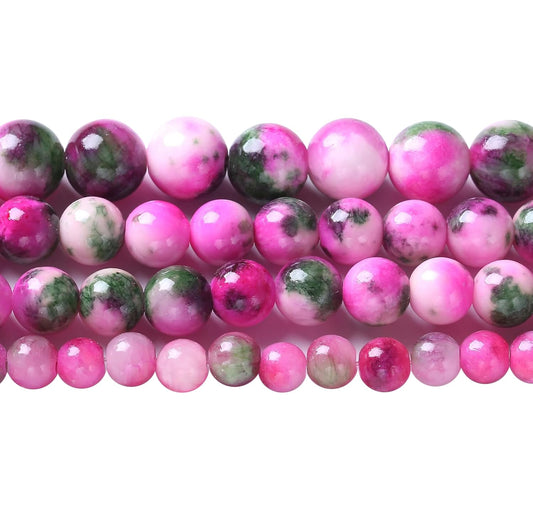 10MM 38PCS Pink Green Persian Jade Spacer Loose Beads for Jewelry Making DIY Bracelet Necklace