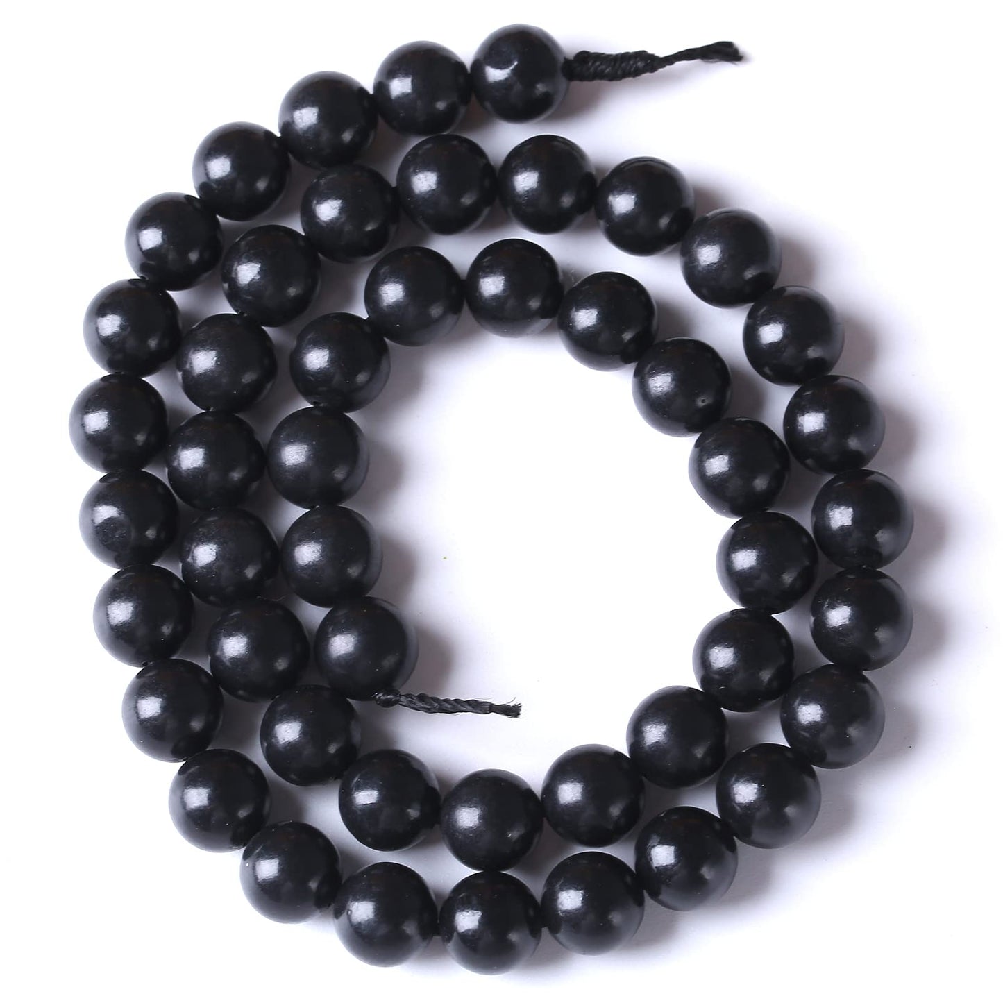 160PCS 4MM Natural Stone Shungite Beads Crystal Loose Beads for Jewelry Making DIY Bracelet