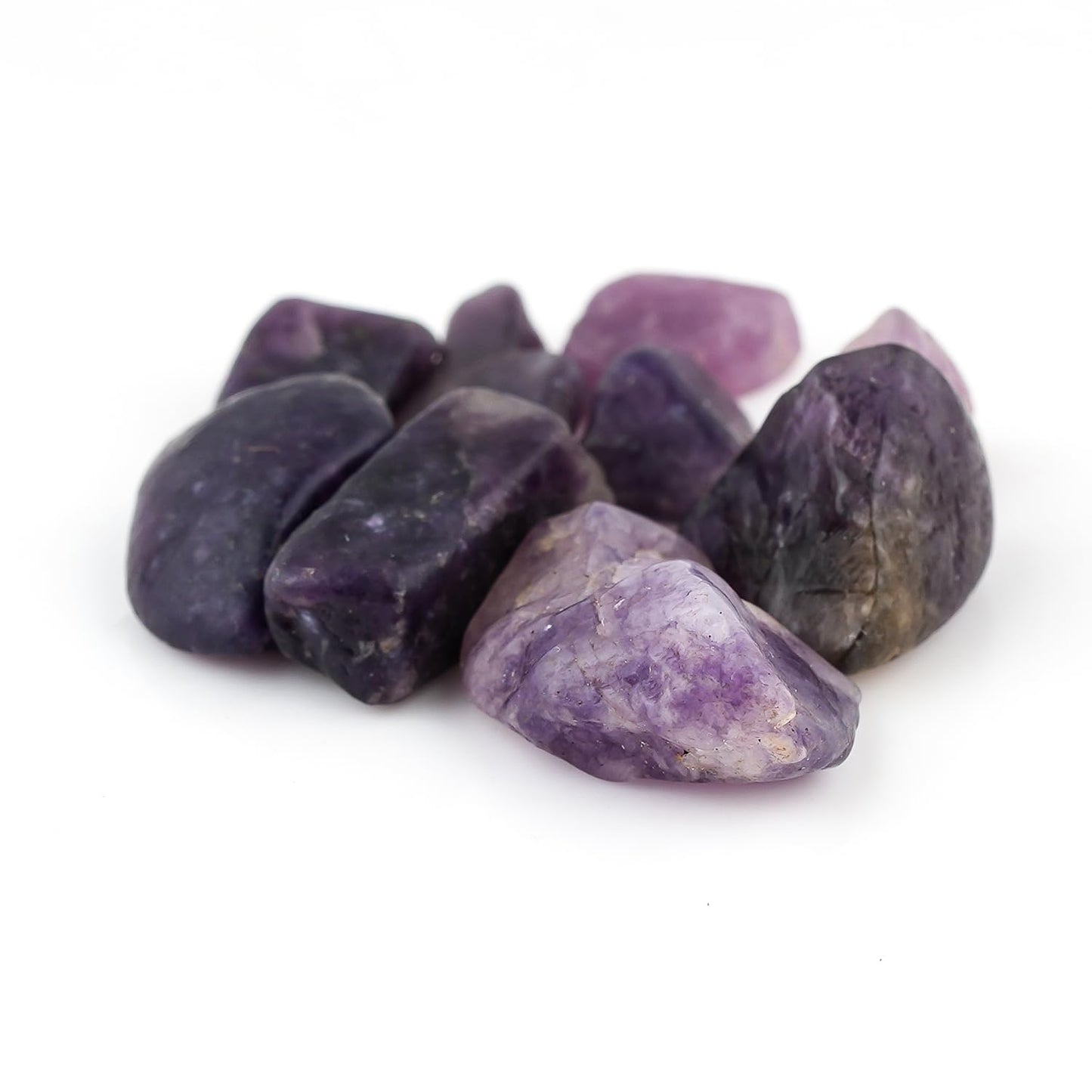 ColouredRocks 50 carats Lepidolite Tumbled Crystals, Raw Stones, Rough Gemstones, Jewelry Making Supply, Cabbing, Polishing, Cutting, DIY, Crafts (9-10pcs) (8-12mm)