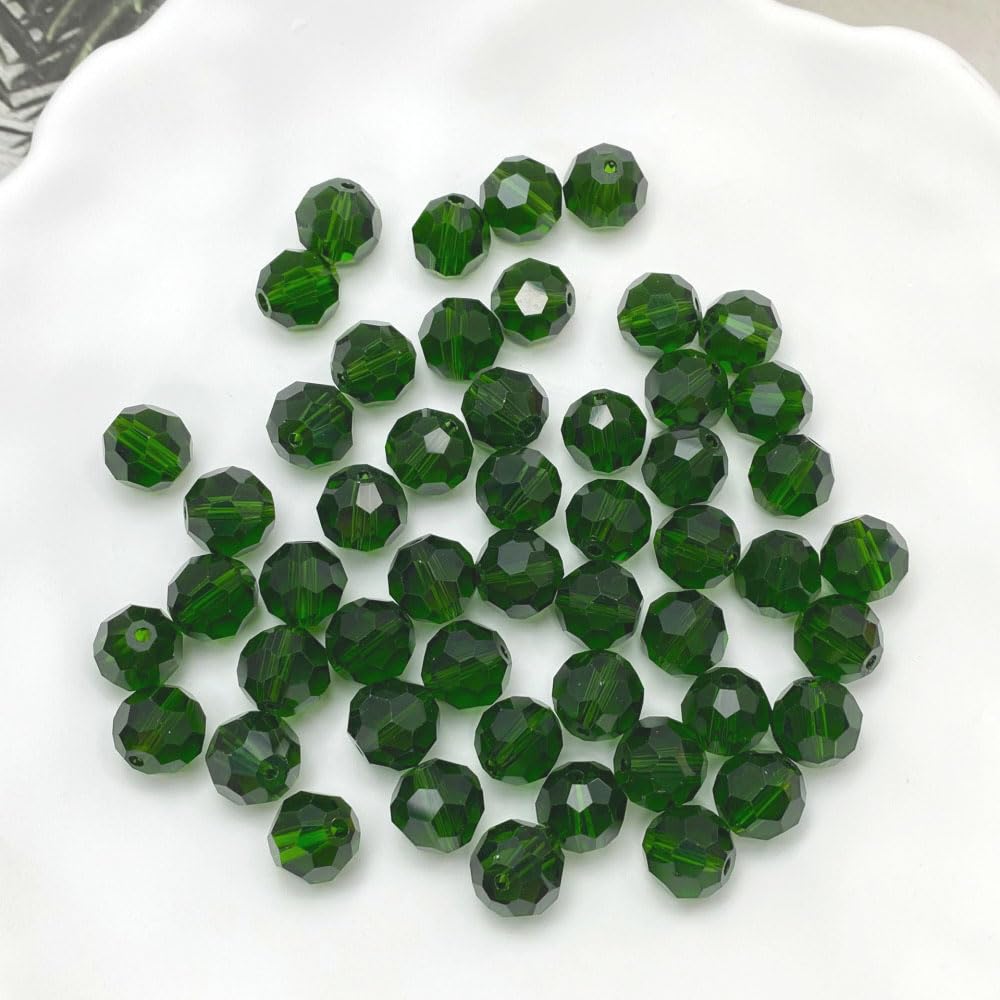 LIMAOLLY 400pcs 4mm Faceted Crystal Glass Beads Round Spacer Beads for Jewelry Making DIY Craft Making Necklace Bracelet Earring Wind Chimes Suncatchers Ornament(509-Emerald)